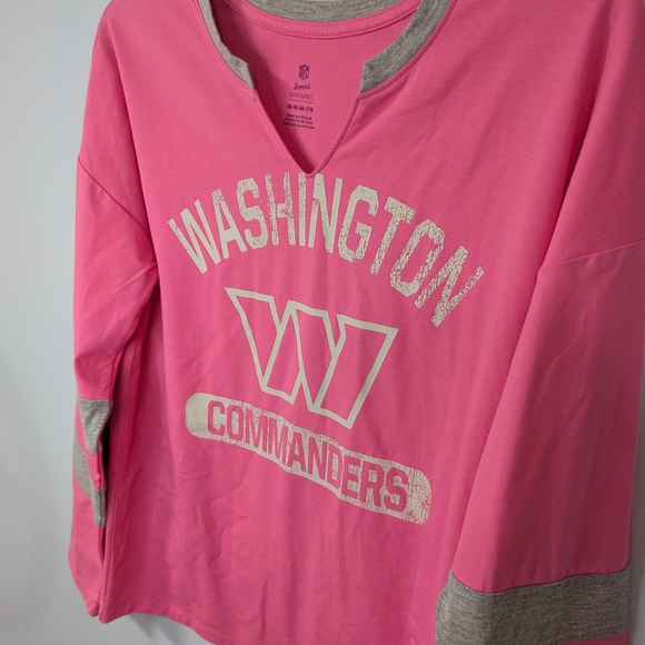 NFL Teens  Pink and Gray Washington Commanders Tee M 7/9 - Picture 4 of 8